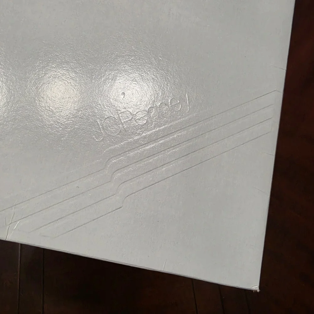 Lot of 5 JCPenney Gift Boxes White Large Apparel Size Glossy Cardboard Foldable